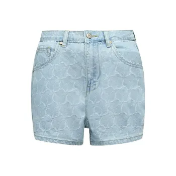 LI NING 1990 Denim Shorts Women's Light Umbilical Blue