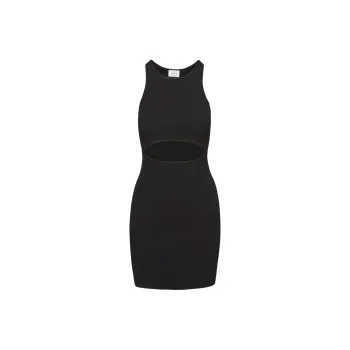 ARITZIA Wilfred Free Cut-Out Knit Tank Mini Sleeveless Dress Women's BLACK/Black