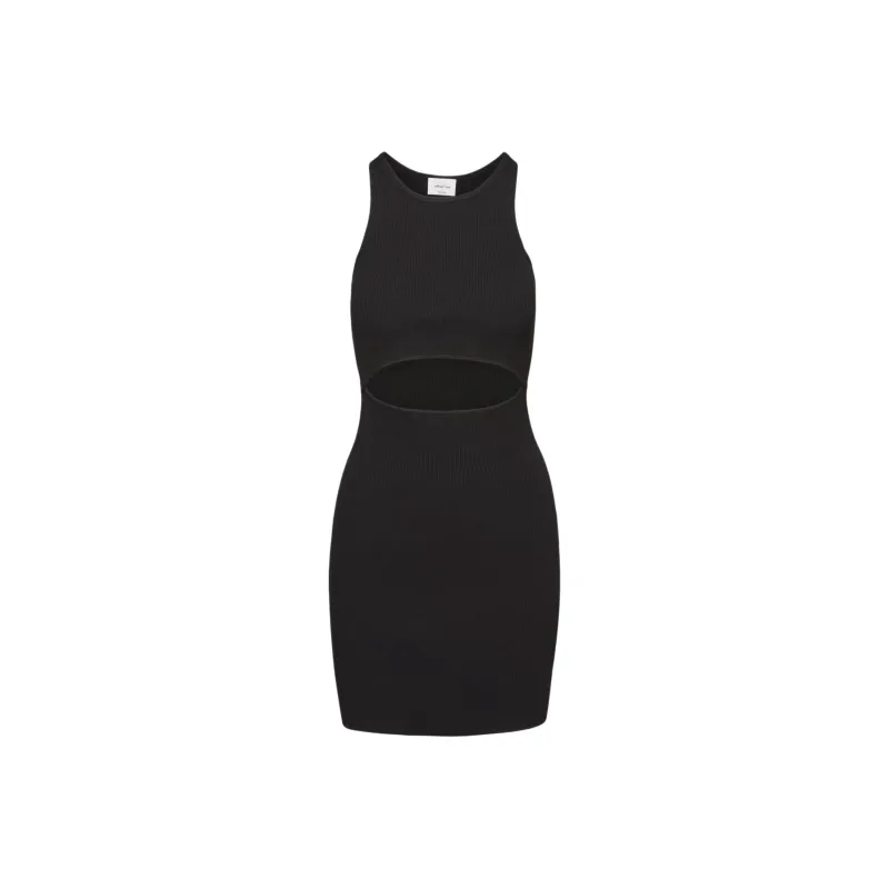 ARITZIA Wilfred Free Cut-Out Knit Tank Mini Sleeveless Dress Women's BLACK/Black-0