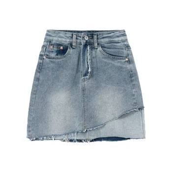 QYPRF Denim Short Skirts Women's Blue