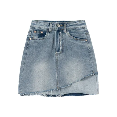 QYPRF Denim Short Skirts Women's Blue