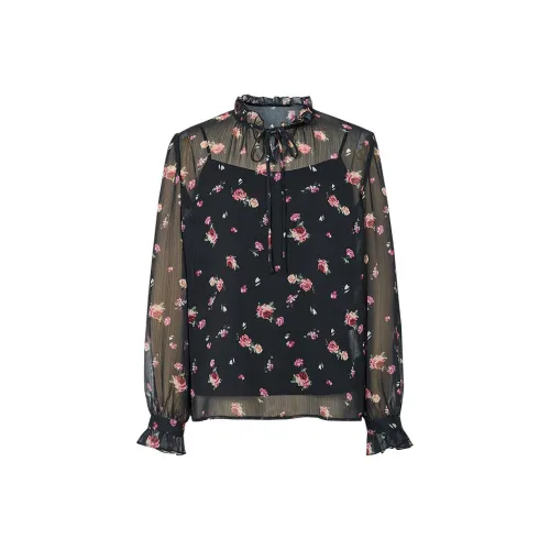 Hopeshow Casual Suit Women's Black With Pink Floral