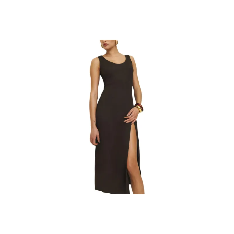 REFORMATION Vika Dress Slip Dress Women's Mole Brown-0