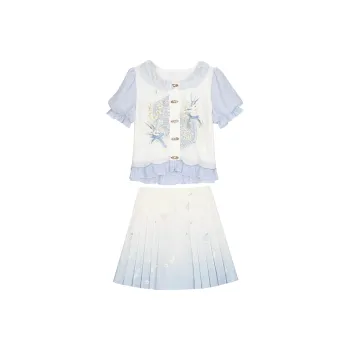SNBL Skirt Set Women's Window Flower Crane