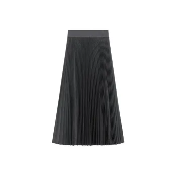 THEORY Pleated Pull-on Midi Skirt