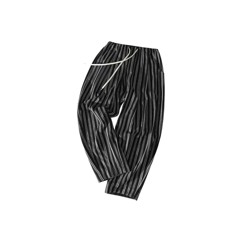 SINGLE MOMENT Suit Trouser Women's Black White Stripes-0