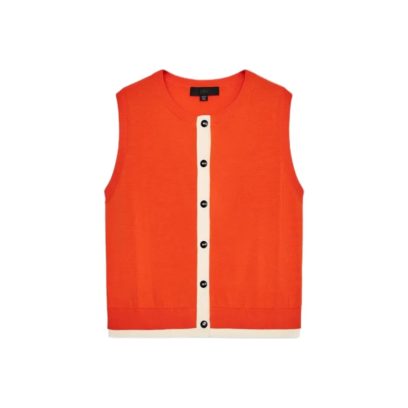 ZARA Tank Tops Women's Orange-0