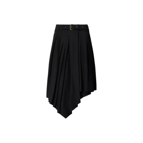OFF WHITE Tech Drill Belted Asymmetric Skirt