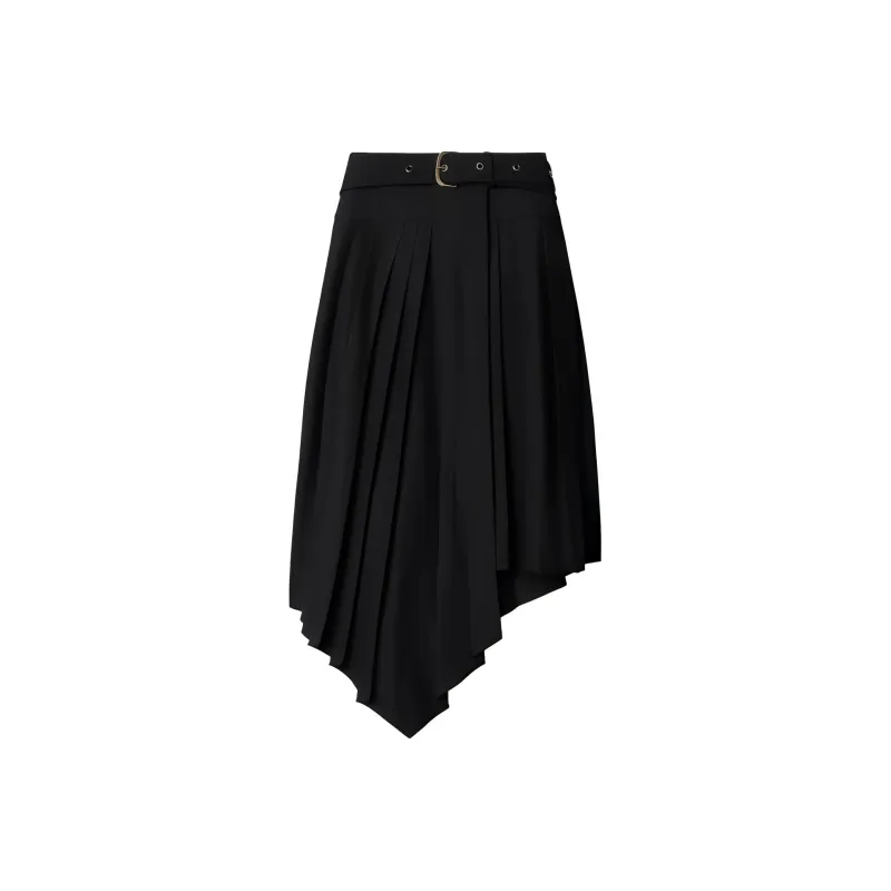 OFF WHITE Tech Drill Pleated Asymmetric Skirt-0