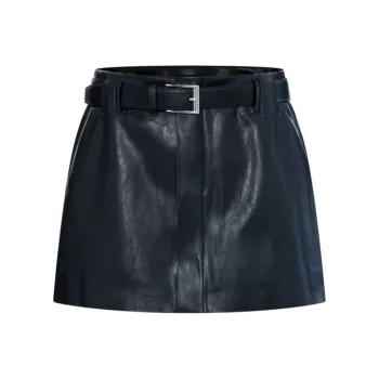 MOCO Leather Short Skirts Women's Black