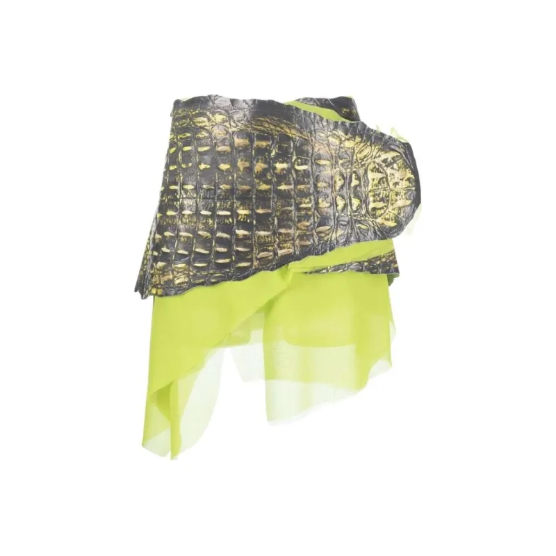 DIESEL Casual Short Skirts Women's Black Yellow-0