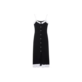Bebe SS24 Slip Dress Women's Black White