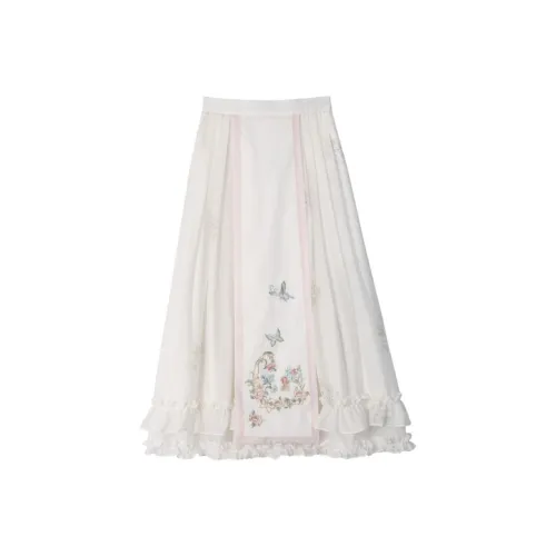 SNBL Casual Long Skirts Women's White