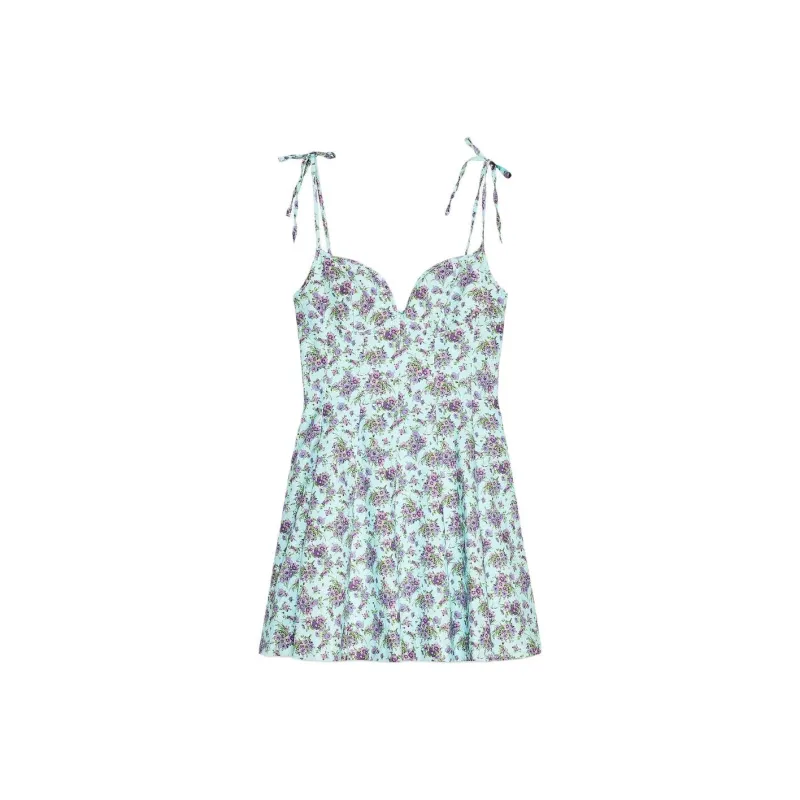 ZARA Slip Dress Women's Blue Green-0