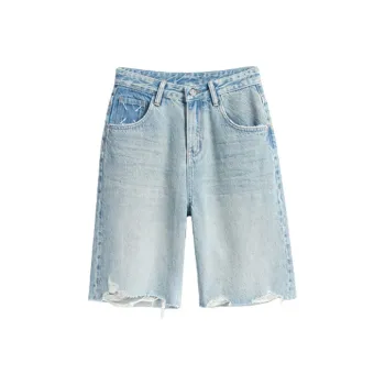 Ran and pure Denim Shorts Women's Refreshing Light Blue