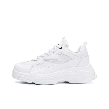 TELENT Slip Resistant, Abrasion Resistant, Waterproof Low Top Chunky Sneakers Men's All White
