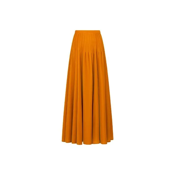 DIOR SS24 Casual Long Skirt Women's Orange-0