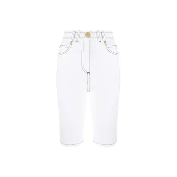 BALMAIN Denim Shorts Women's White