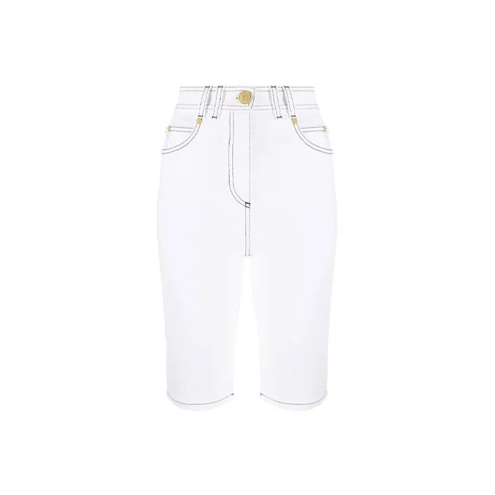 BALMAIN Denim Shorts Women's White-0