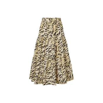 MOCO Casual Long Skirts Women's Two Tone Tiger Print