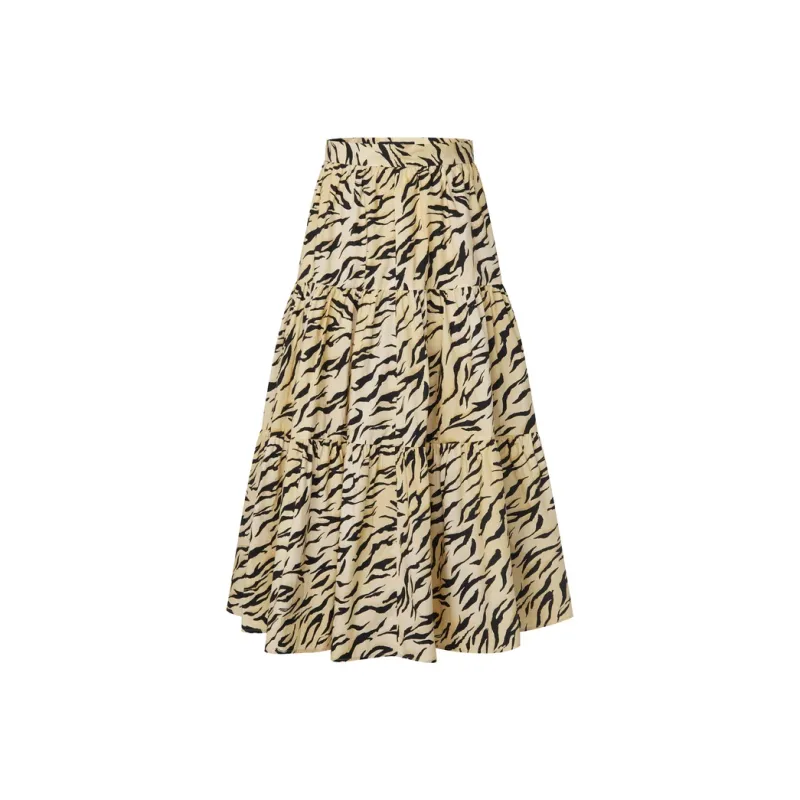 MOCO Casual Long Skirt Women's Two Tone Tiger Print-0