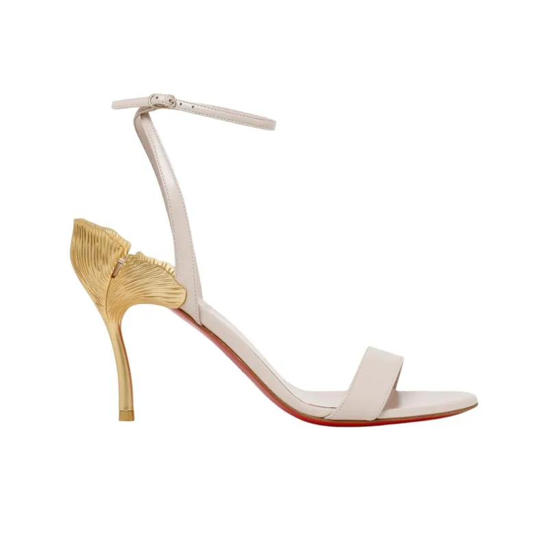 CL LUBOTING Ginko Girl One Strap Sandals 8.5cm Women's Beige-1