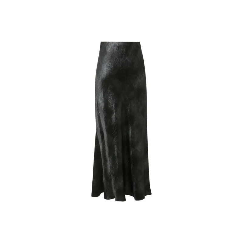 3COLOUR Casual Long Skirt Women's Classic Black-1