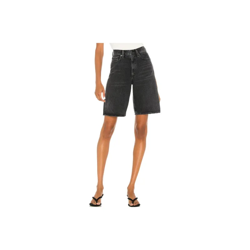 AGOLDE Denim Shorts Women's Gray Black-0