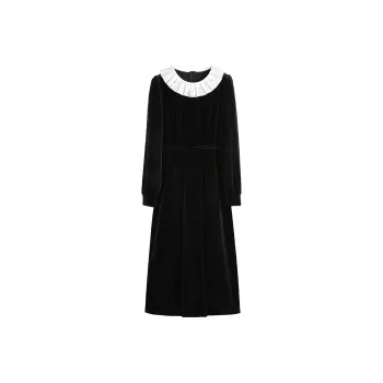 Hang Yi Court Long Sleeved Dresses Women's Black