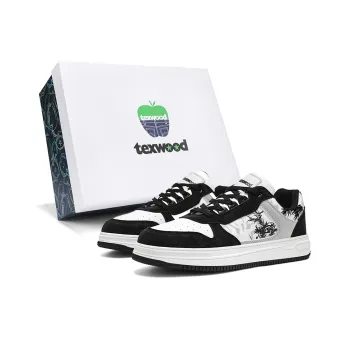 TEXWOOD Chinese Style Blue And White Porcelain Collection Low Top Skateboard Shoes Men's