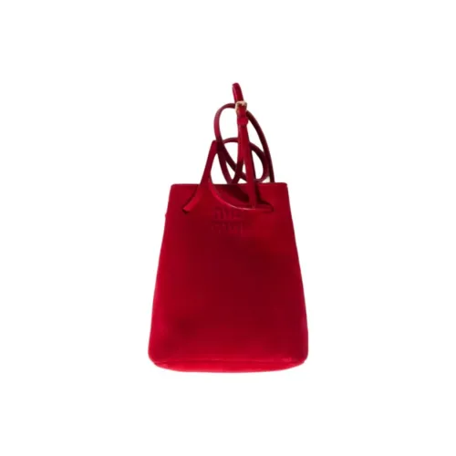 MIU MIU Sheepskin Shoulder Bag Mini Women's Gemstone Red