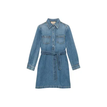 GUCCI Horsebit detail Denim Dress