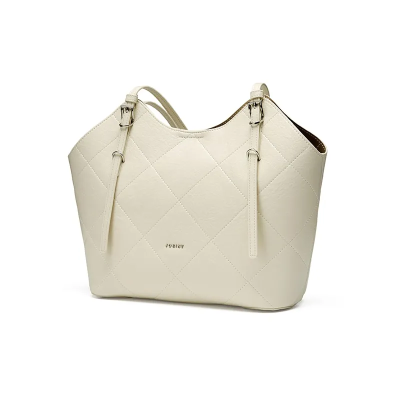 JOSINY Synthetic Leather Shoulder Bag Women's Ecru/Black-5