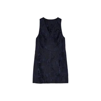 GANNI Botanical Jacquard Tie Strap Mini Dress
