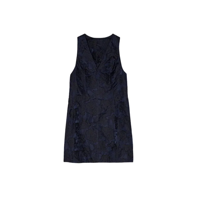 GANNI Botanical Jacquard Tie Strap Mini Dress-0