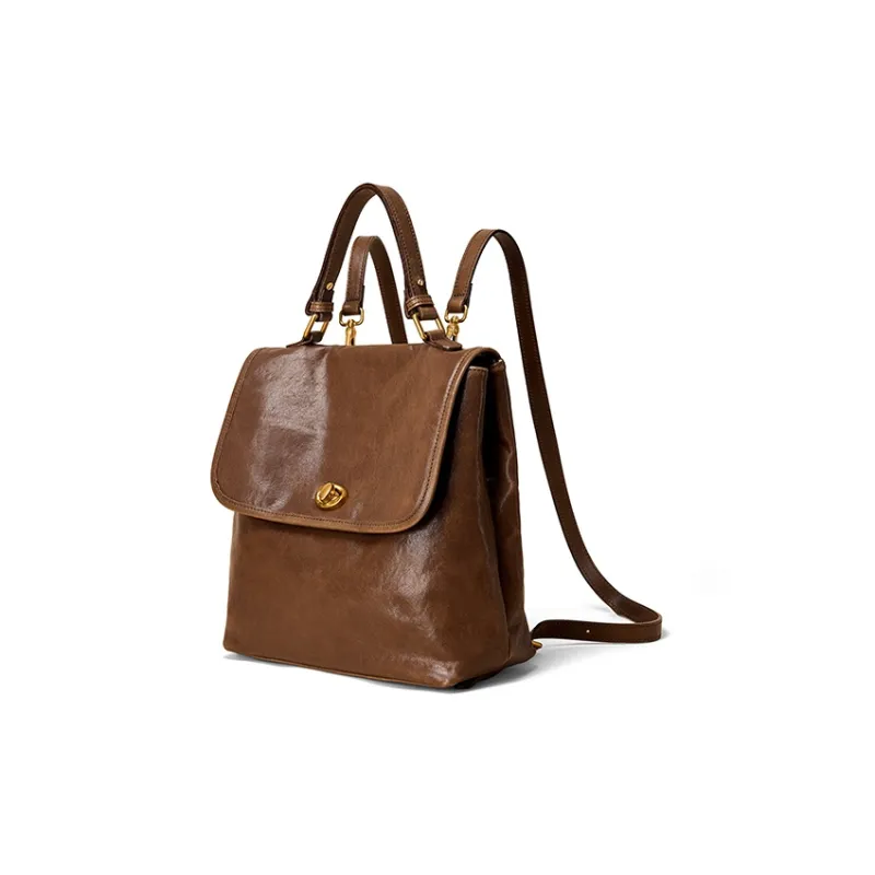 KAISER Crystal Vegetable Tanned Top Grain Cow Leather, Genuine Leather Backpack, Backpack Regular Women's Multicolor-0