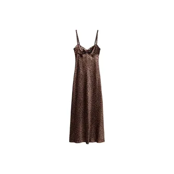 ZARA Trf Slip Dress Women's Leopard Print