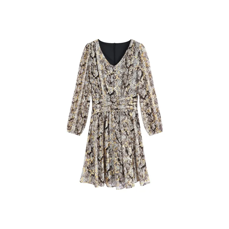 Garbege Long Sleeved Dresses Women's Multicolor-0