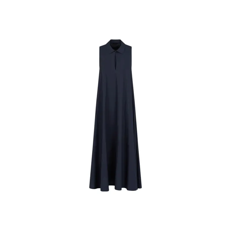 EMPORIO ARMANI Poplin Flared Long Dress-0