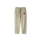 Ice Silk Ankle-Length Pants-DD18 Elastic Cuff Small Logo Letter Crackle Team Logo Khaki