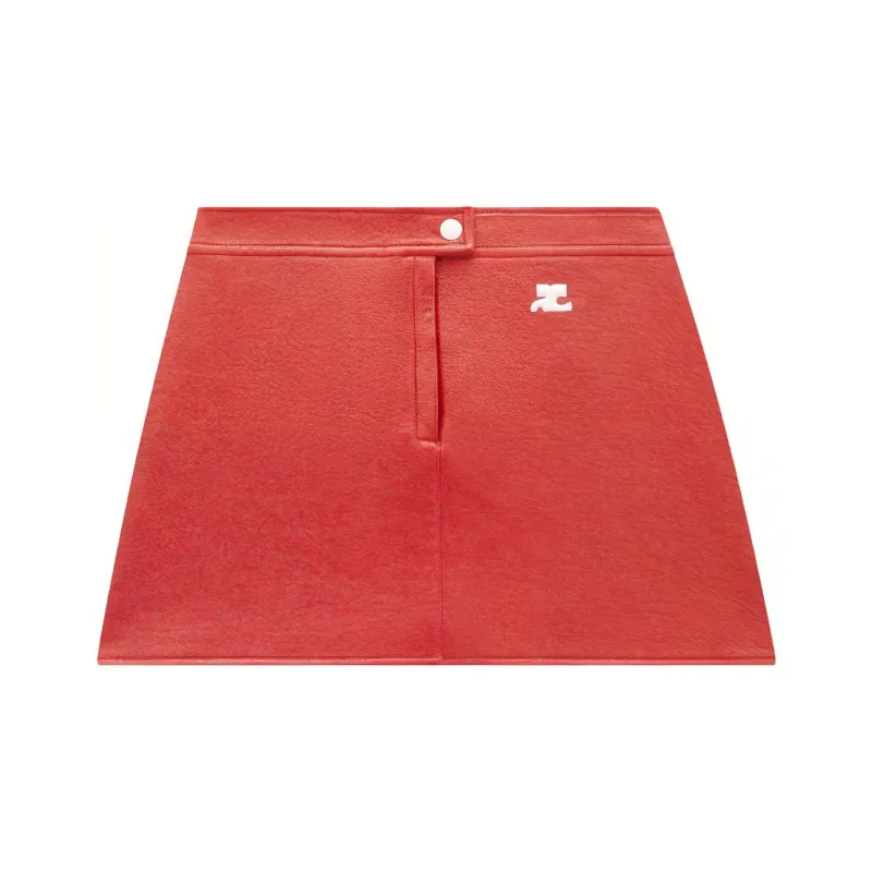 Courrèges Vinyl Mini Skirt 'Heritage Red'-0