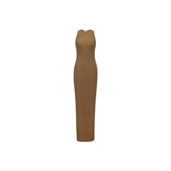 SAINT LAURENT Sleeveless Dress Women's Brown