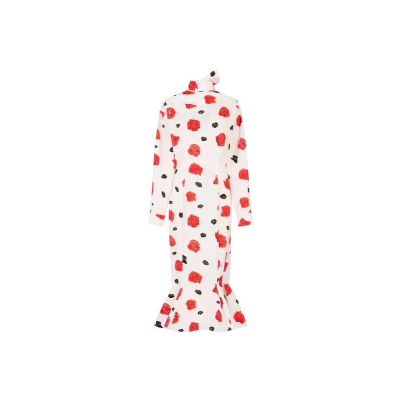 MARNI Rose print Midi Dress-0