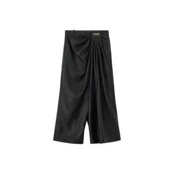 LOEWE SS25 Leather Pants Women's Black