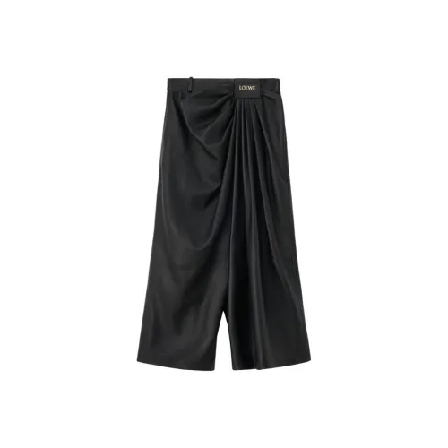 LOEWE SS25 Leather Pants Women's Black