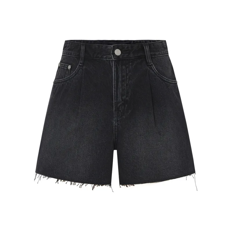 MO&CO Denim Shorts Women's Black-0