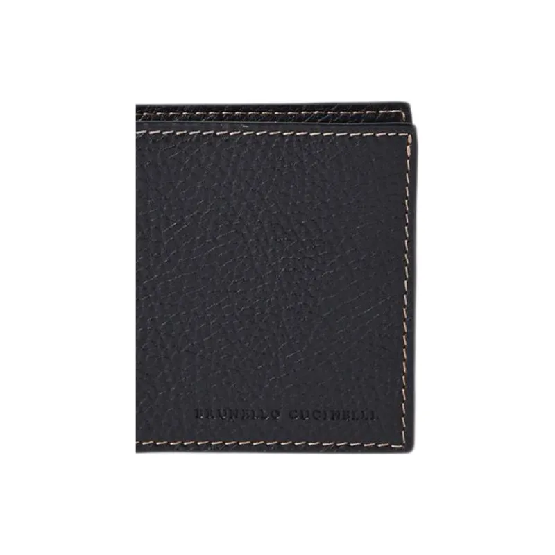 Brunello Cucinelli Grain Calfskin Wallet Men's Black-3