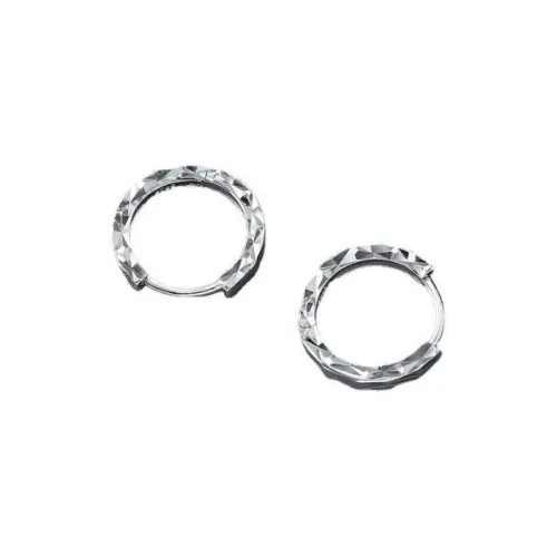 ZWU S999 Fine Silver Individual Versatile Hoop Earrings Accessories Unisex