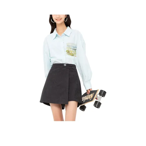 Lagogo 다크그레이 여성 캐주얼 숏 스커트