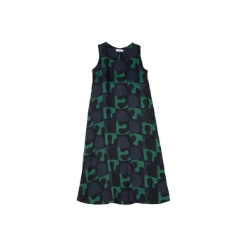 Marimekko Sleeveless Dress Women's Black Green Blue